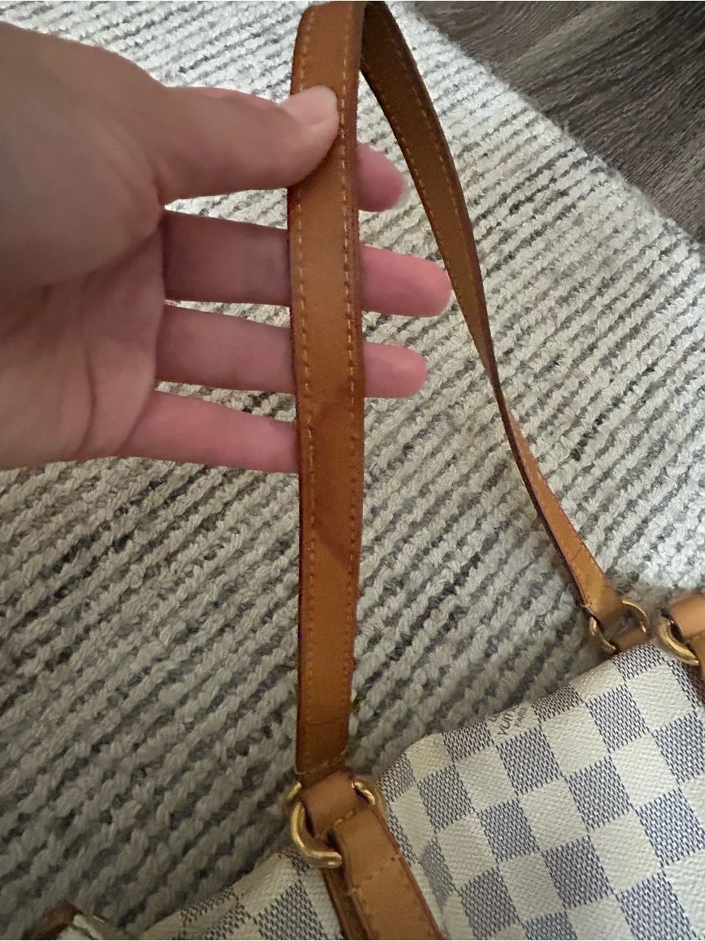 Louis Vuitton Totally PM Tote Bag Canvas Damier Azur Shoulder Bag